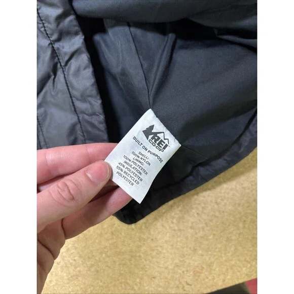 REI Co-op Puffer Jacket Womens Sz Small Black Ultra Light Insulated H3 - Picture 4 of 7
